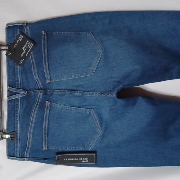 VERONICA BEARD Beverly High-Rise Skinny Flare Bright Blue Jeans.  32 - Picture 10 of 16
